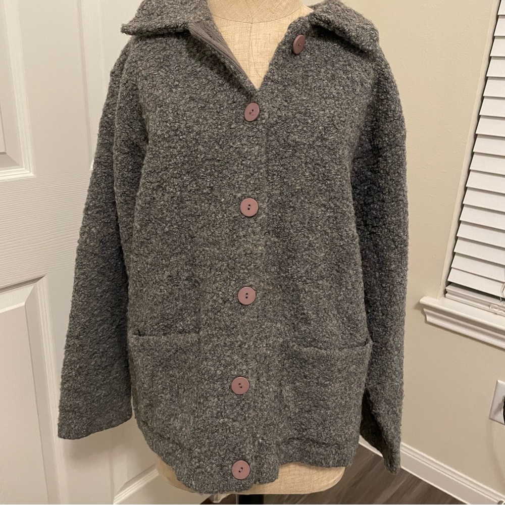Knitworks Charcoal Wool Blend Coat size L
